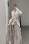 Marc le bihan long -sleeved big collar fried shirt 2611 white